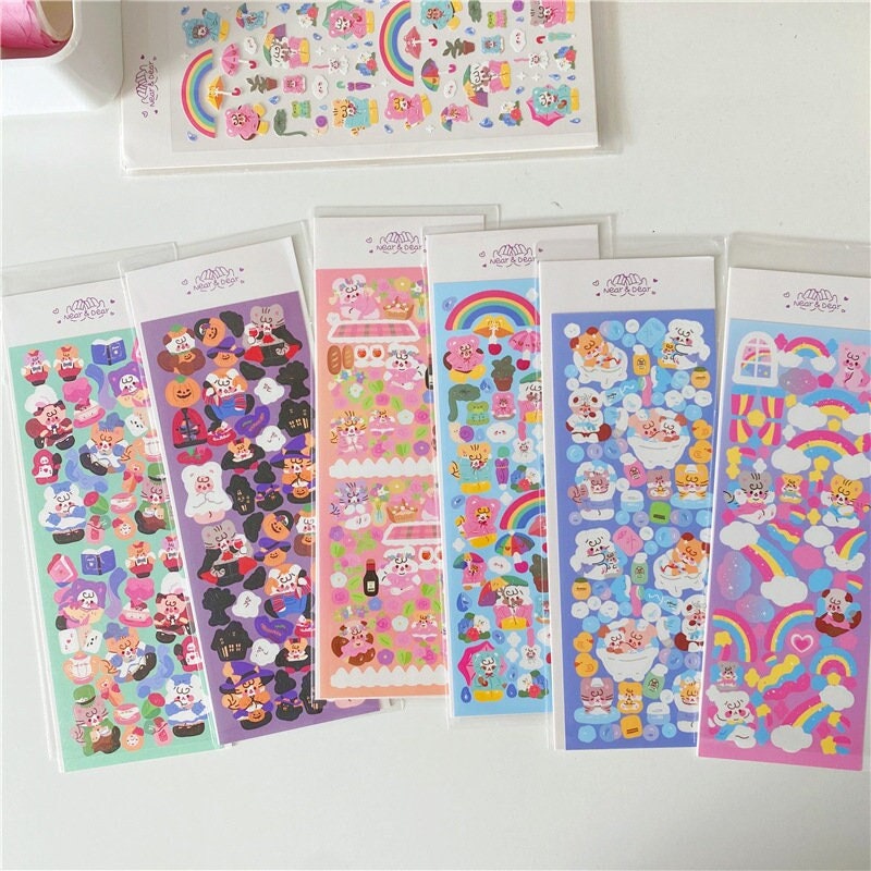Kawaii deco sticker, toploader sticker, scrapbook, journal, planner sticker